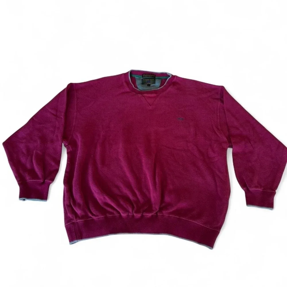 Vintage Alexander Julian Colours Burgundy Crewneck Sweater, Size L - 90s Y2K - Picture 1 of 3